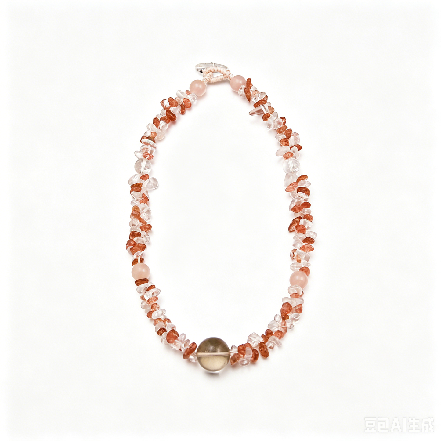 [AB-260045] The Rose Vein: Trinity of Calm  Strawberry Quartz & Clear Quartz & Rose Quartz