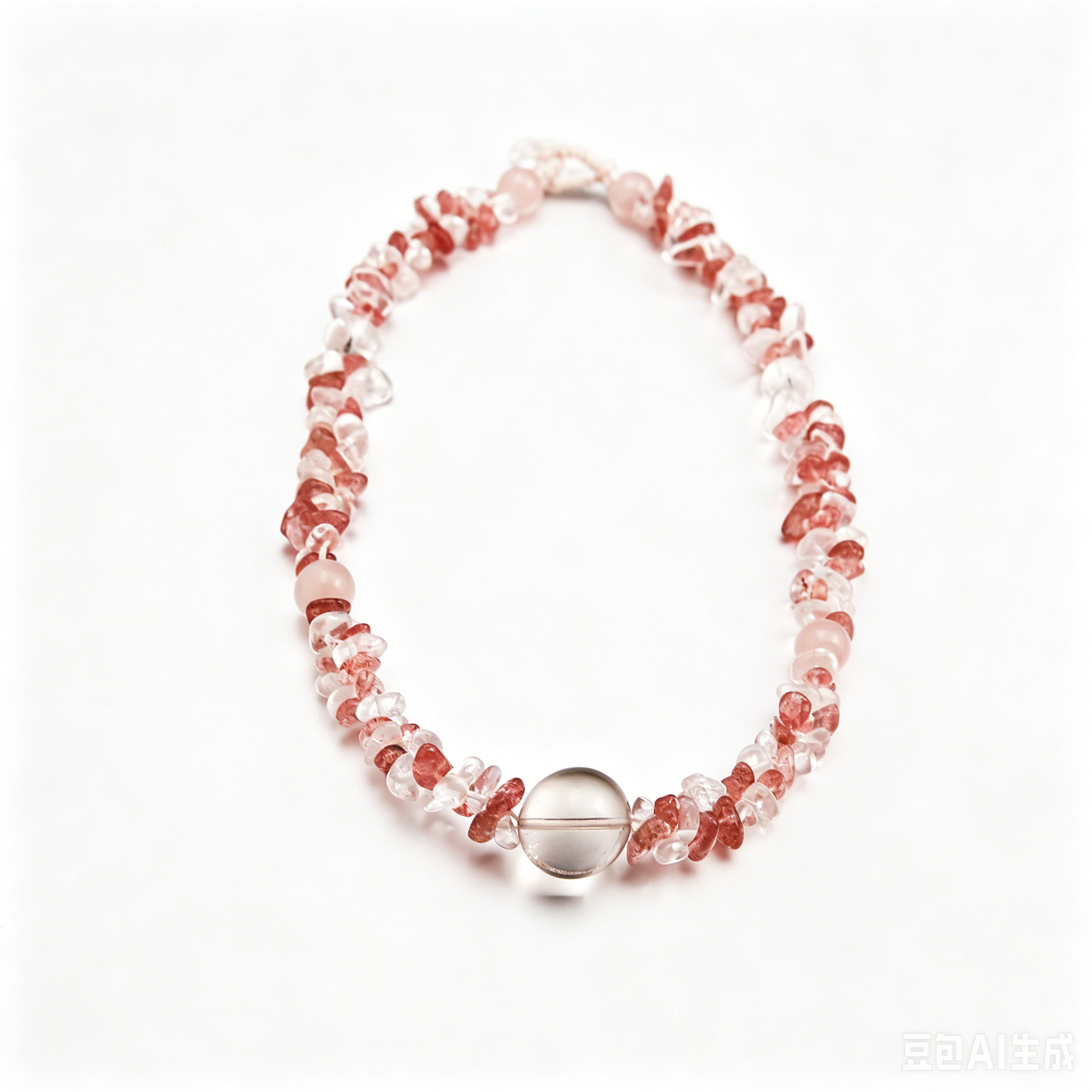 [AB-260045] The Rose Vein: Trinity of Calm  Strawberry Quartz & Clear Quartz & Rose Quartz