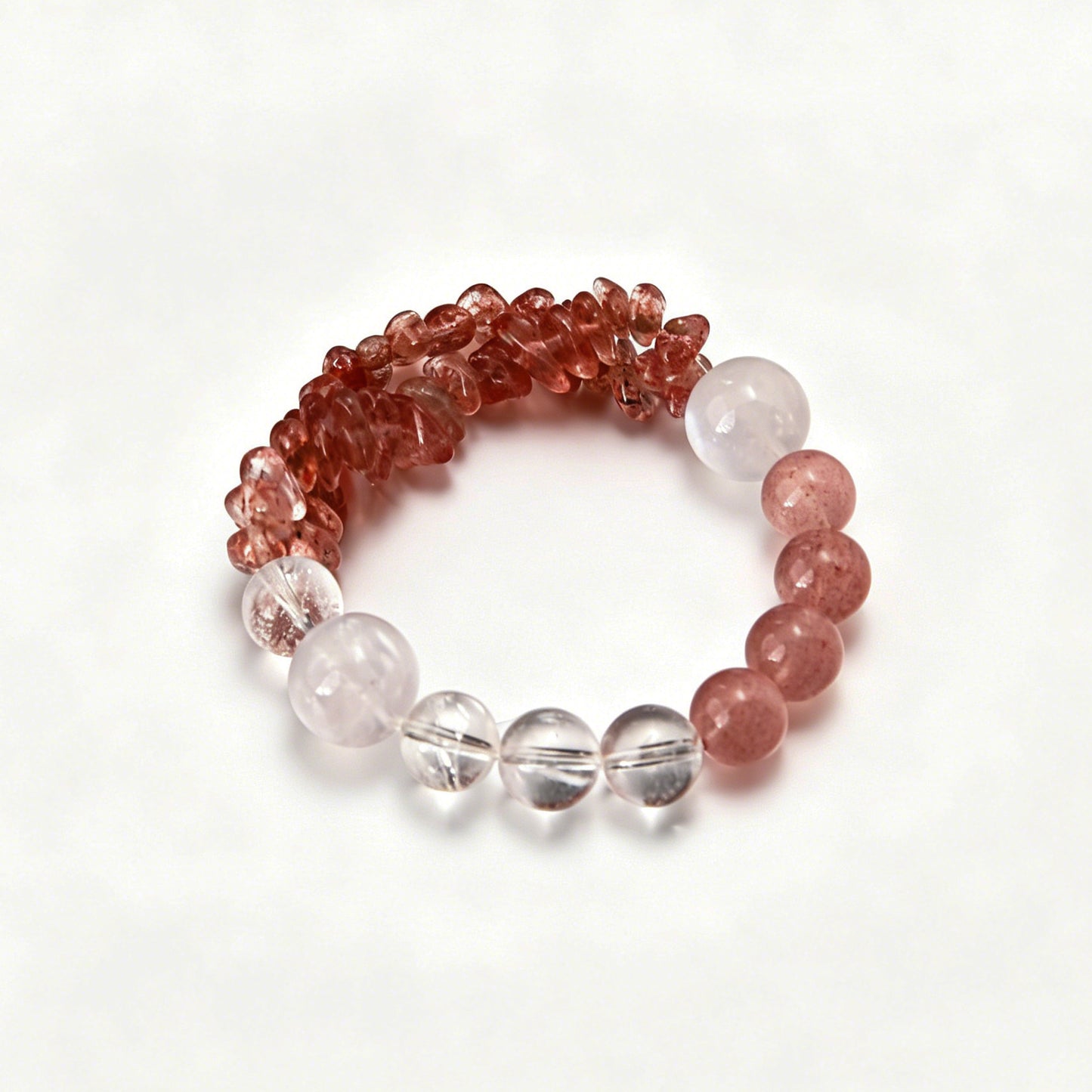 [AA-260004] Sweet Connection Bracelet  Moonstone & Strawberry Quartz Love & Relationships