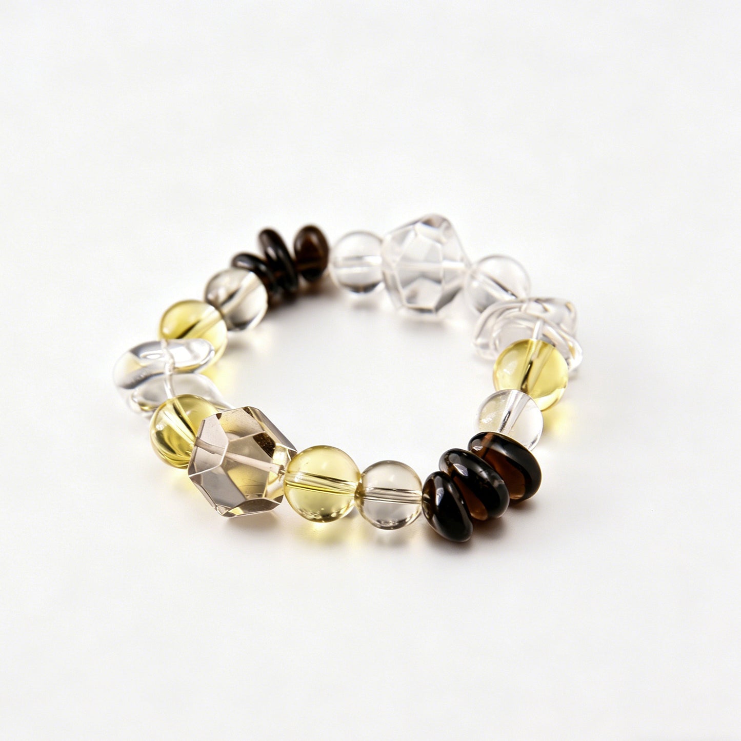 [AA-260011] Grounded Fortune Bracelet Citrine & Clear Quartz & Smoky Quartz Wealth & Career
