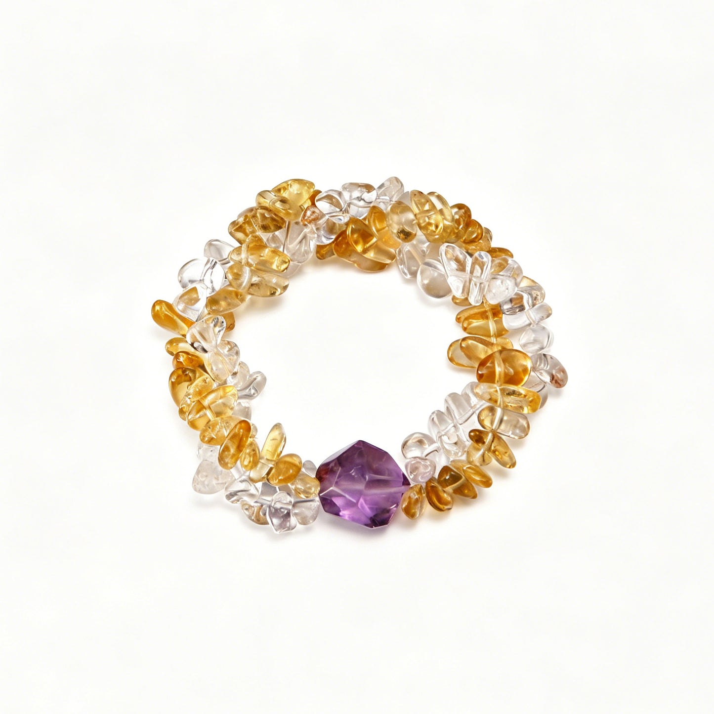 [AA-260025]Divine Alignment Trio Amethyst & Citrine & Clear Quartz  Intuition & Higher Self