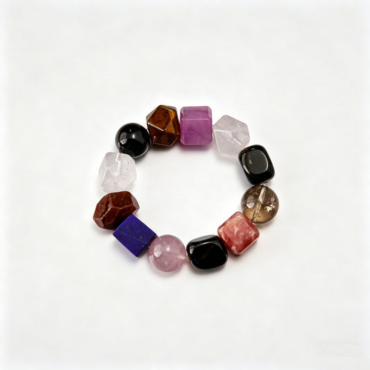 [AA-260028] The Alrt Alchemist: 13-Stone Mixed Crystal Bracelet | All Elements/Chakras | Luckyore