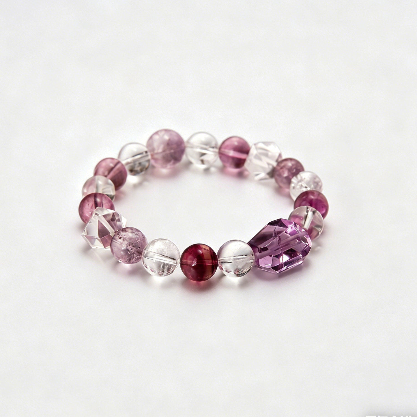 [AA-260024] Dream Weaver Bracelet  Amethyst & Clear Quartz Intuition & Higher Self