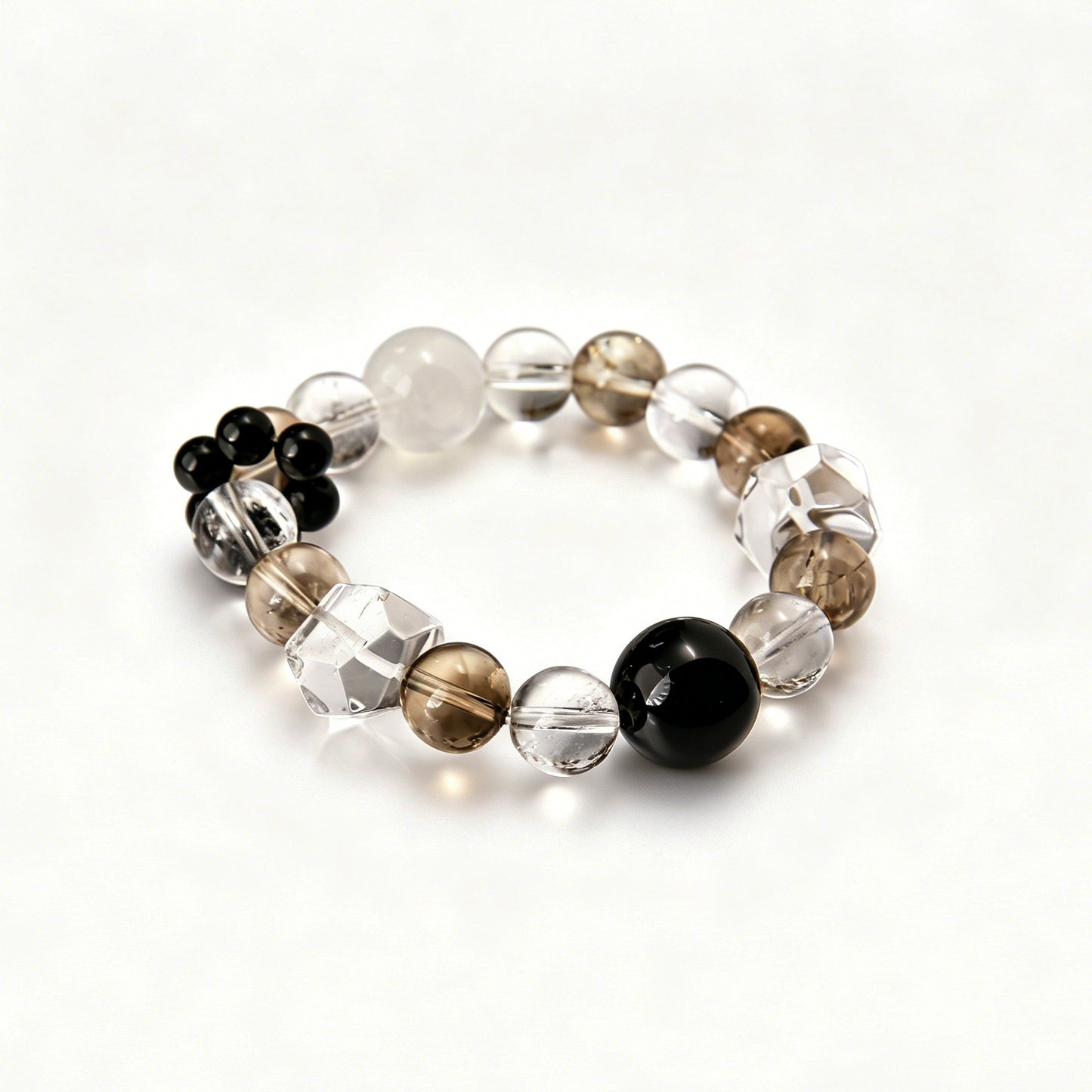 [AA-260038] Cosmic Duality  Vitality & Balance Moonstone & Clear Quartz & Obsidian