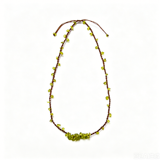 [AB-260043] The Ivy Weave: Verdant Versatility（Necklace / Bracelet）Handmade DIY  Peridot