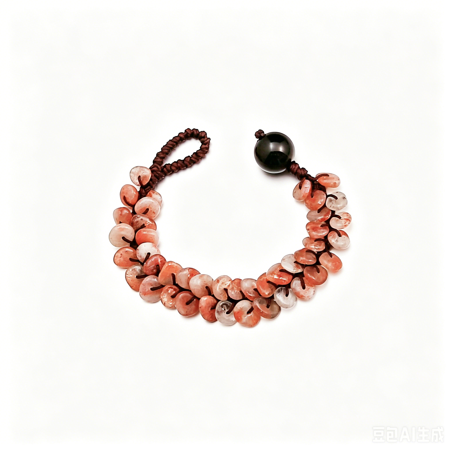 [AA-260040] The Koi Totem: Strength & Softness  Obsidian &  Strawberry Quartz