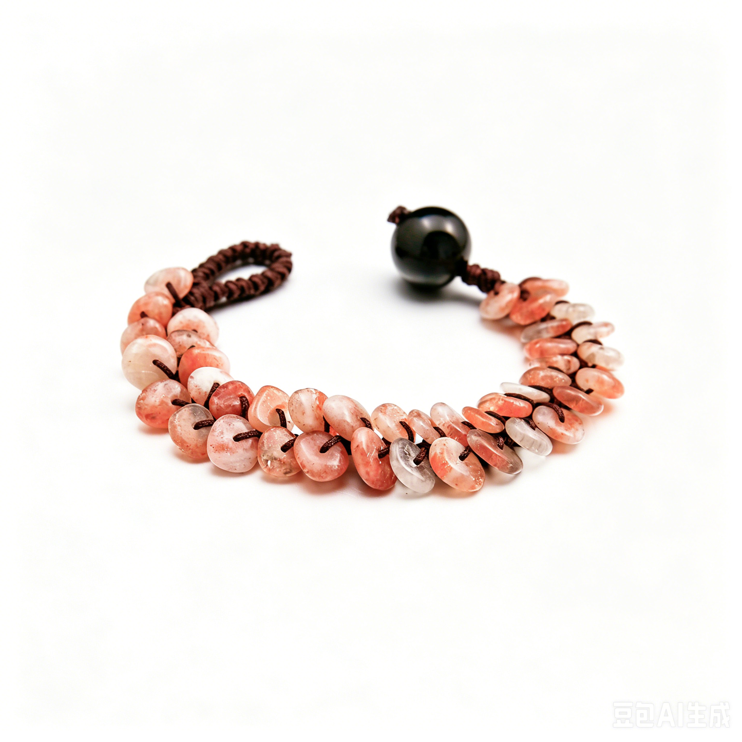 [AA-260040] The Koi Totem: Strength & Softness  Obsidian &  Strawberry Quartz