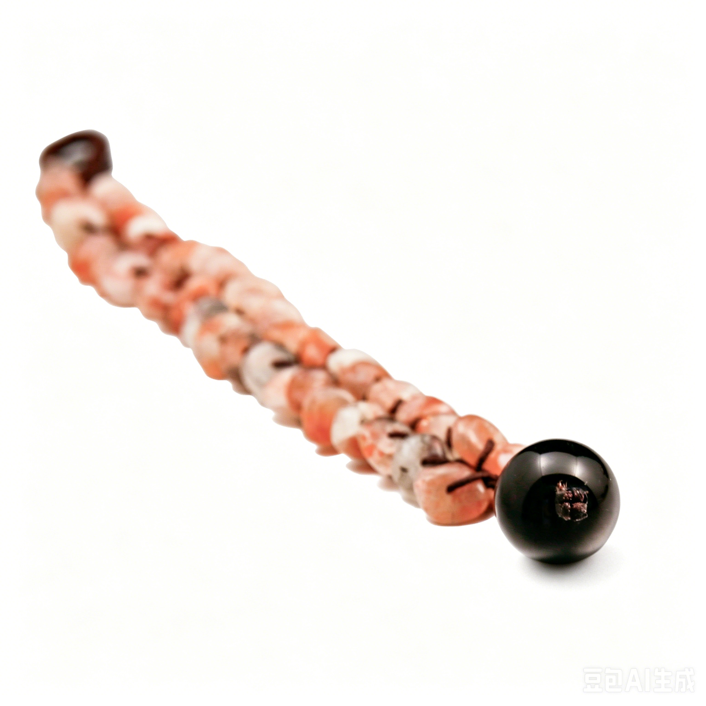 [AA-260040] The Koi Totem: Strength & Softness  Obsidian &  Strawberry Quartz