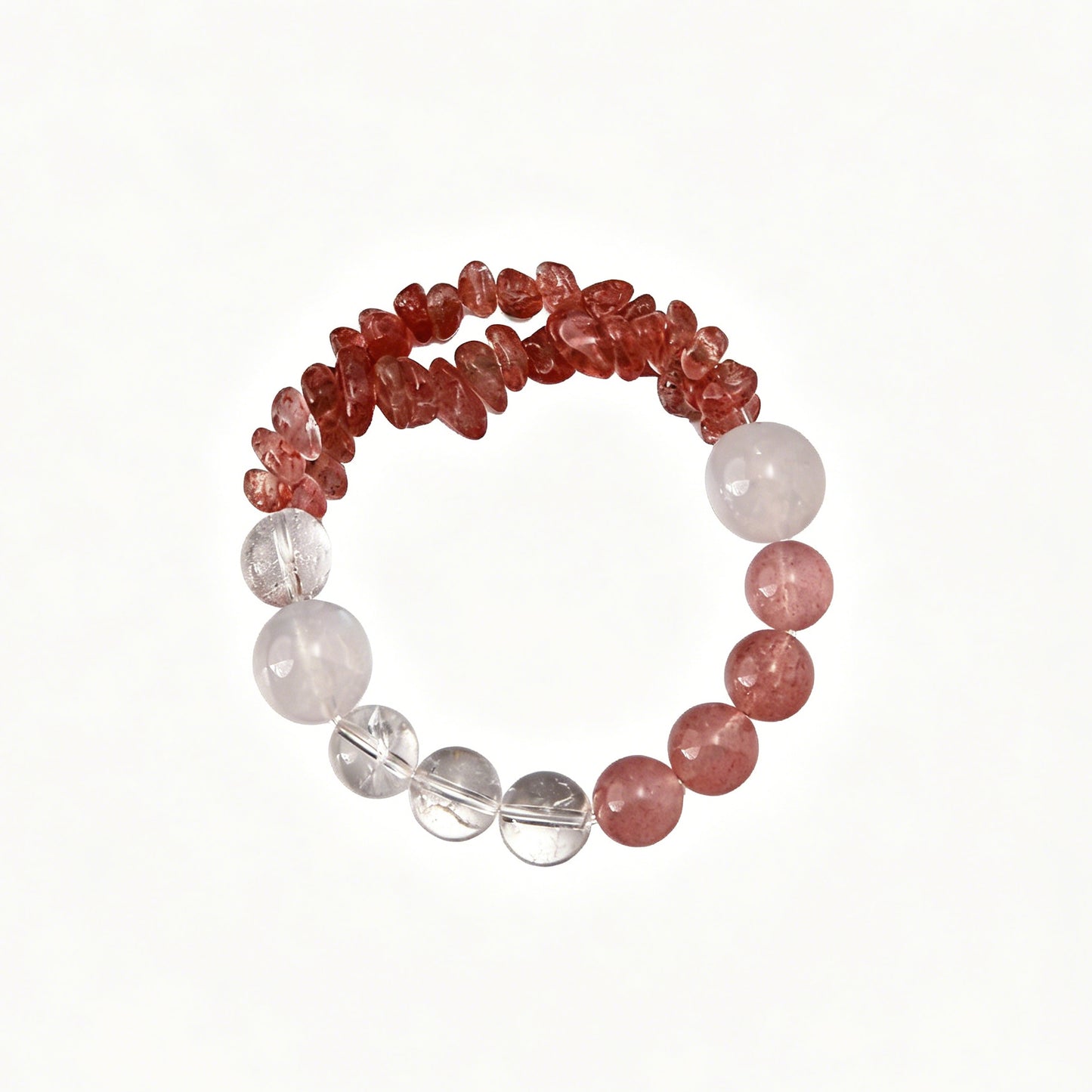 [AA-260004] Sweet Connection Bracelet  Moonstone & Strawberry Quartz Love & Relationships