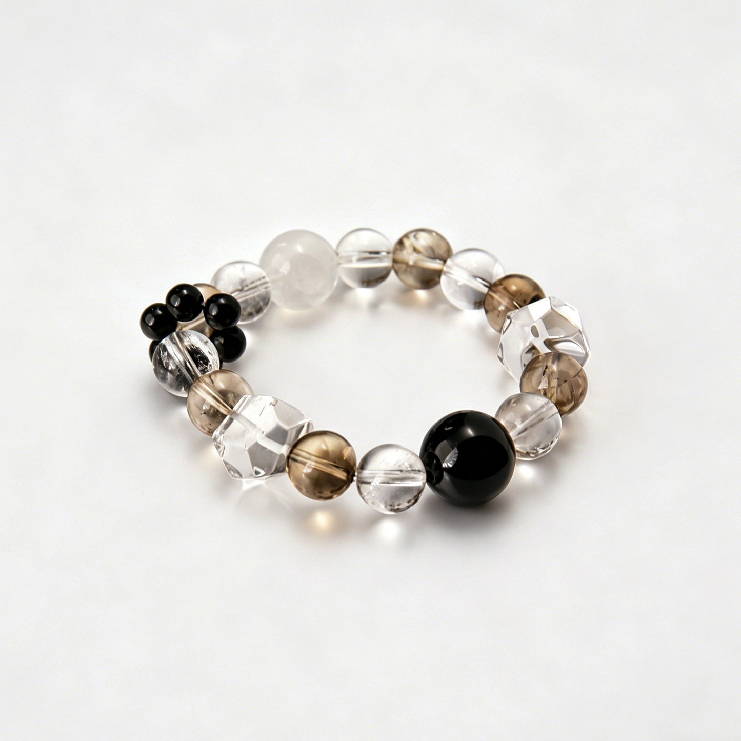 [AA-260038] Cosmic Duality  Vitality & Balance Moonstone & Clear Quartz & Obsidian