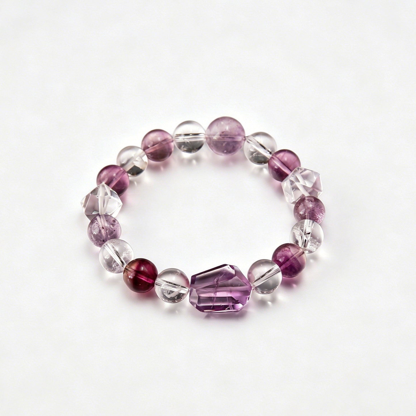 [AA-260024] Dream Weaver Bracelet  Amethyst & Clear Quartz Intuition & Higher Self