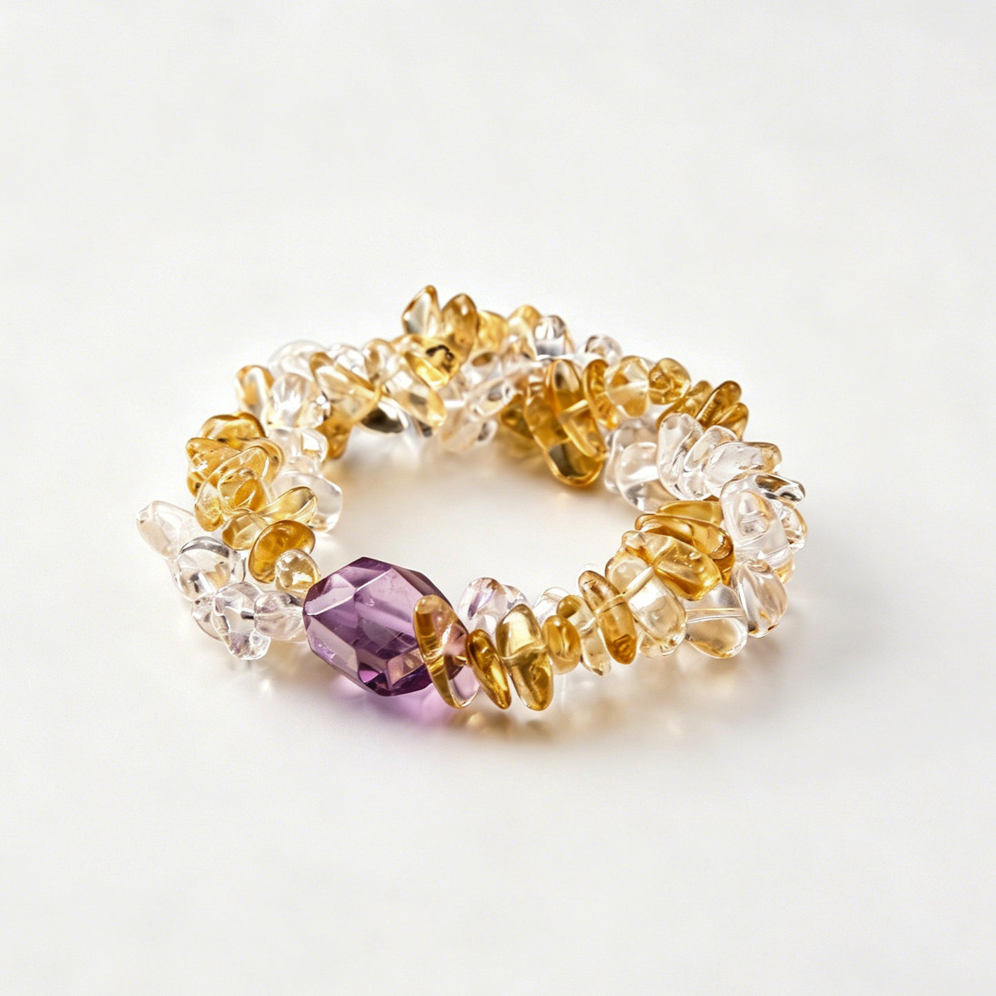 [AA-260025]Divine Alignment Trio Amethyst & Citrine & Clear Quartz  Intuition & Higher Self