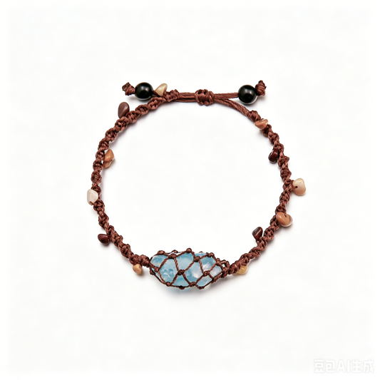 [AA-260041] The Whispering Branch: Forest Voice Aquamarine & Yolk Stone & Obsidian