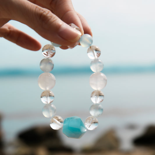 [AA-260023] High Priestess Intuition Communication & Truth  Moonstone & Aquamarine