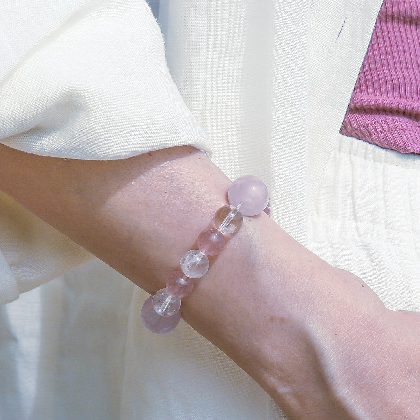 [AA-260002] Venusian Bloom: Love Magnet Rose Quartz & Clear Quartz Love & Relationships