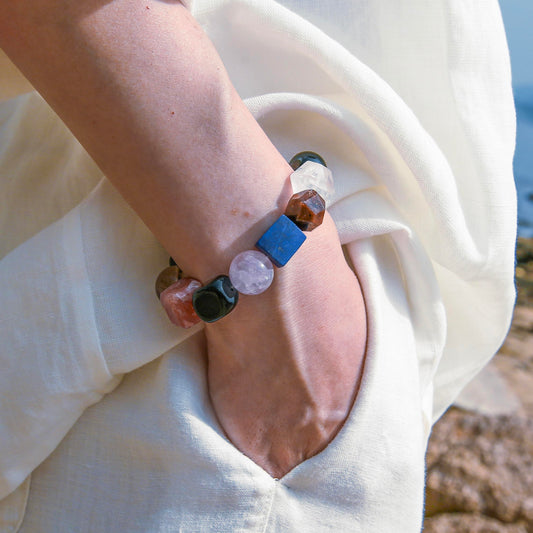 [AA-260028] The Alrt Alchemist: 13-Stone Mixed Crystal Bracelet | All Elements/Chakras | Luckyore