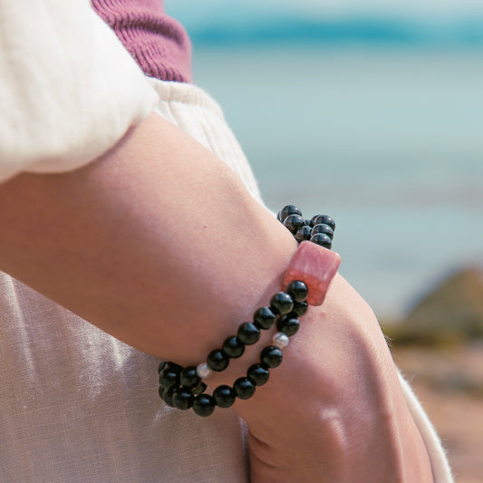 [AA-260030] Eternal Love & Passion Emotional Balance Obsidian & Rhodochrosite