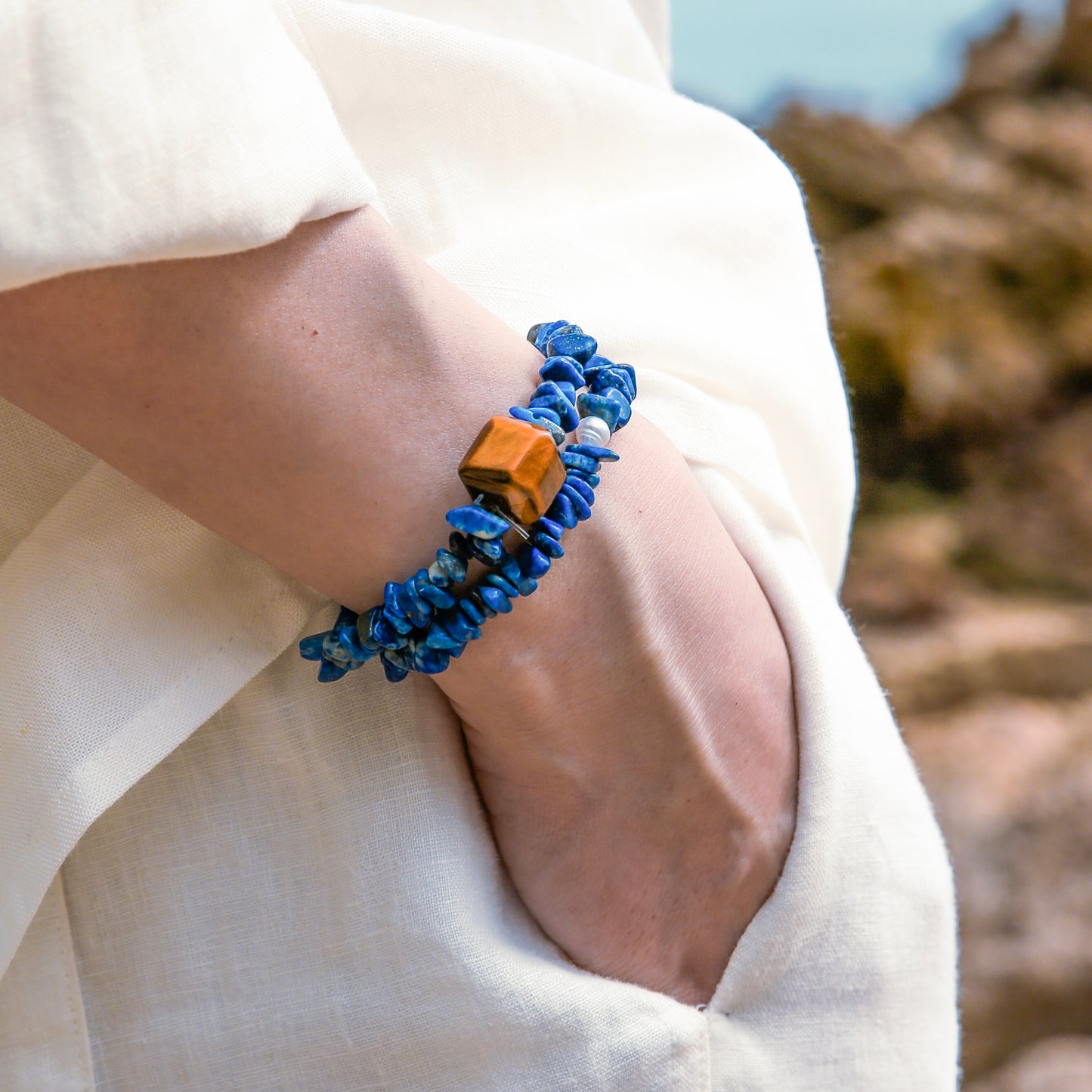 [AA-260022] Visionary’s Path Bracelet  Communication & Truth  Lapis Lazuli