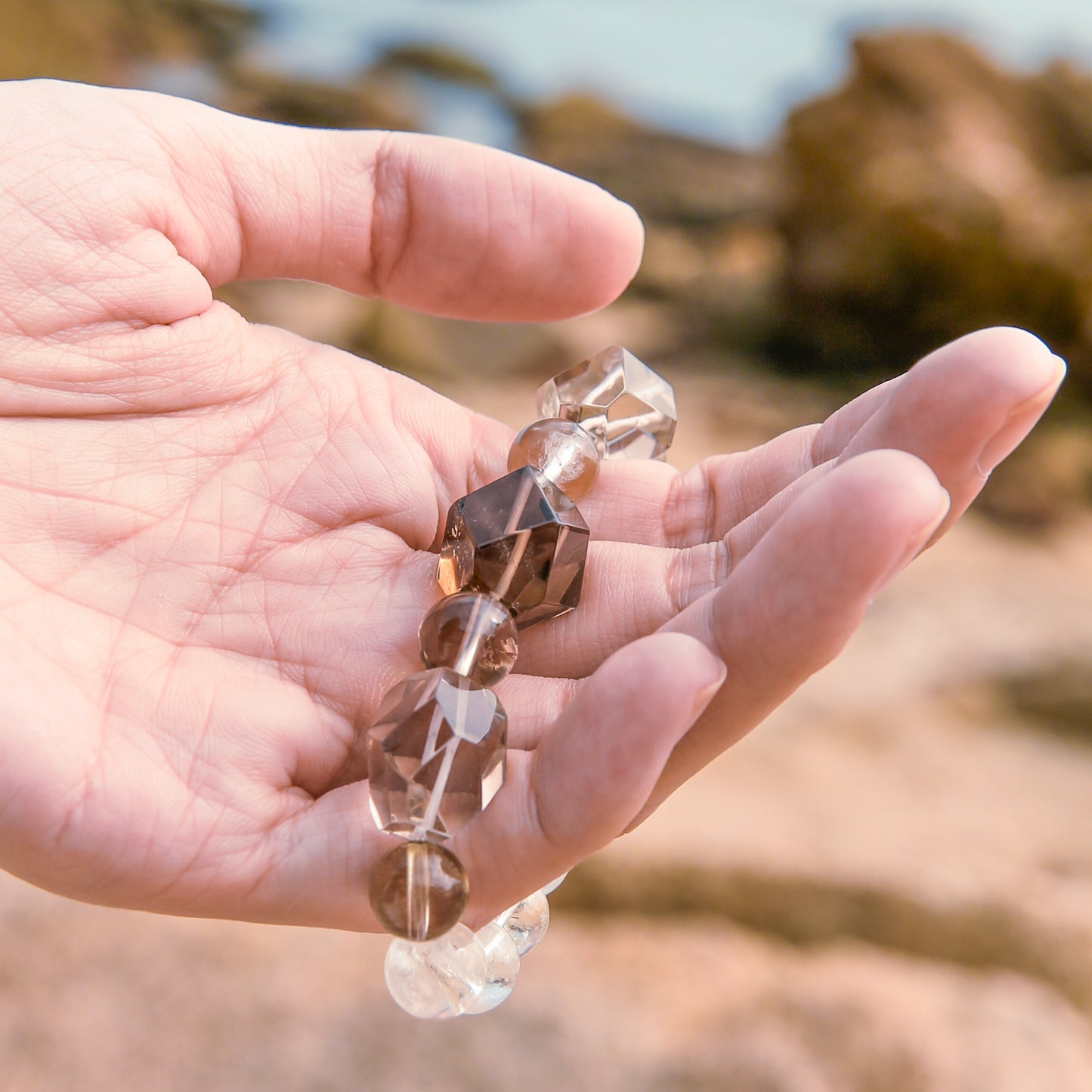 [AA-260031] The Stabilize Smoky Quartz & Clear Quartz Emotional Balance