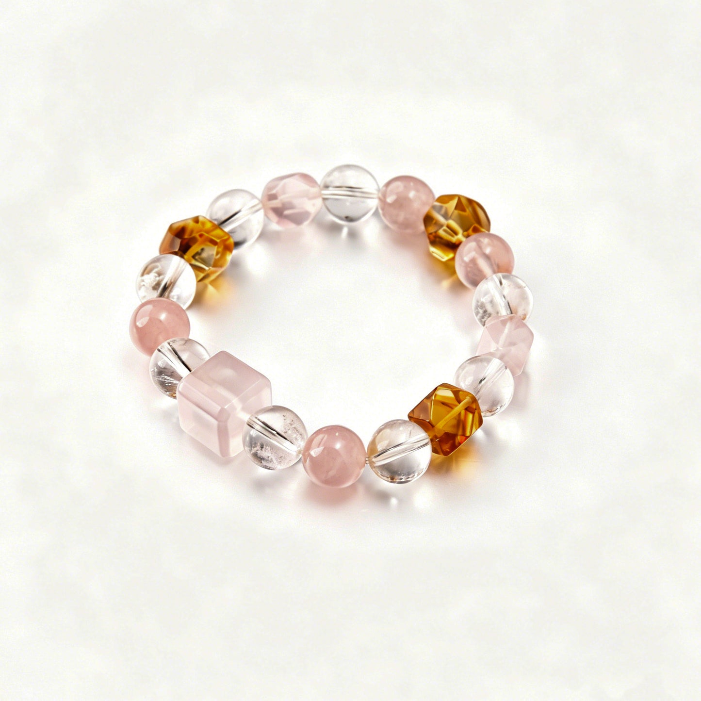[AA-260005] Venusian Bloom: Love & Joy  Rose Quartz & Clear Quartz & Citrine Love & Relationships