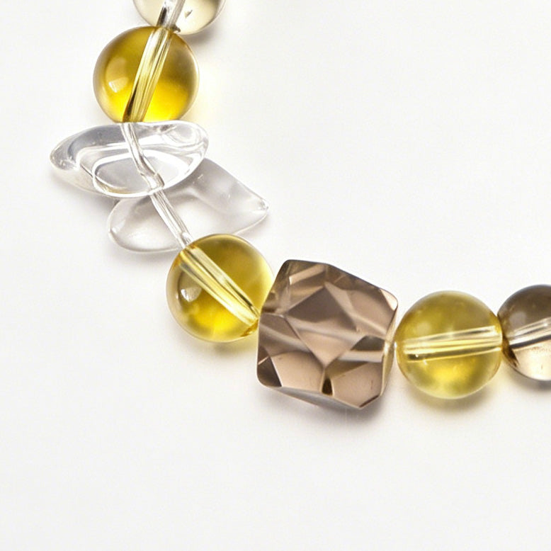 [AA-260011]Grounded Fortune Bracelet | Citrine Smoky Quartz Clear Quartz Crystal Bracelet