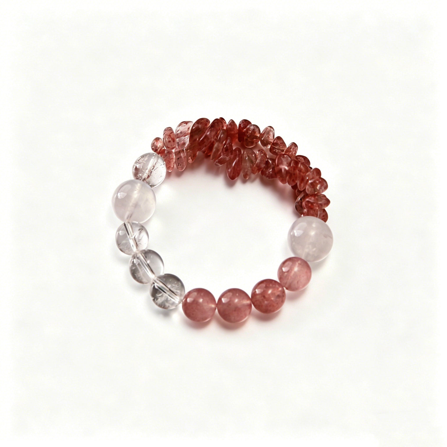 [AA-260004] Sweet Connection Bracelet  Moonstone & Strawberry Quartz Love & Relationships