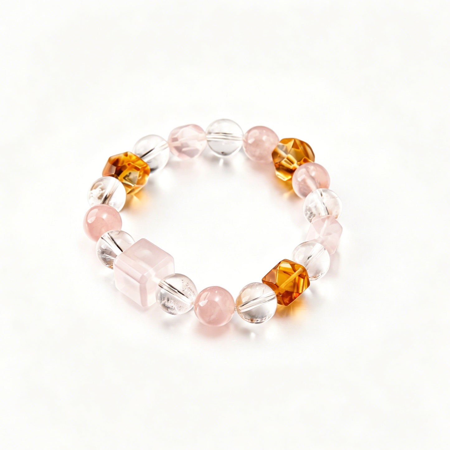 [AA-260005] Venusian Bloom: Love & Joy  Rose Quartz & Clear Quartz & Citrine Love & Relationships
