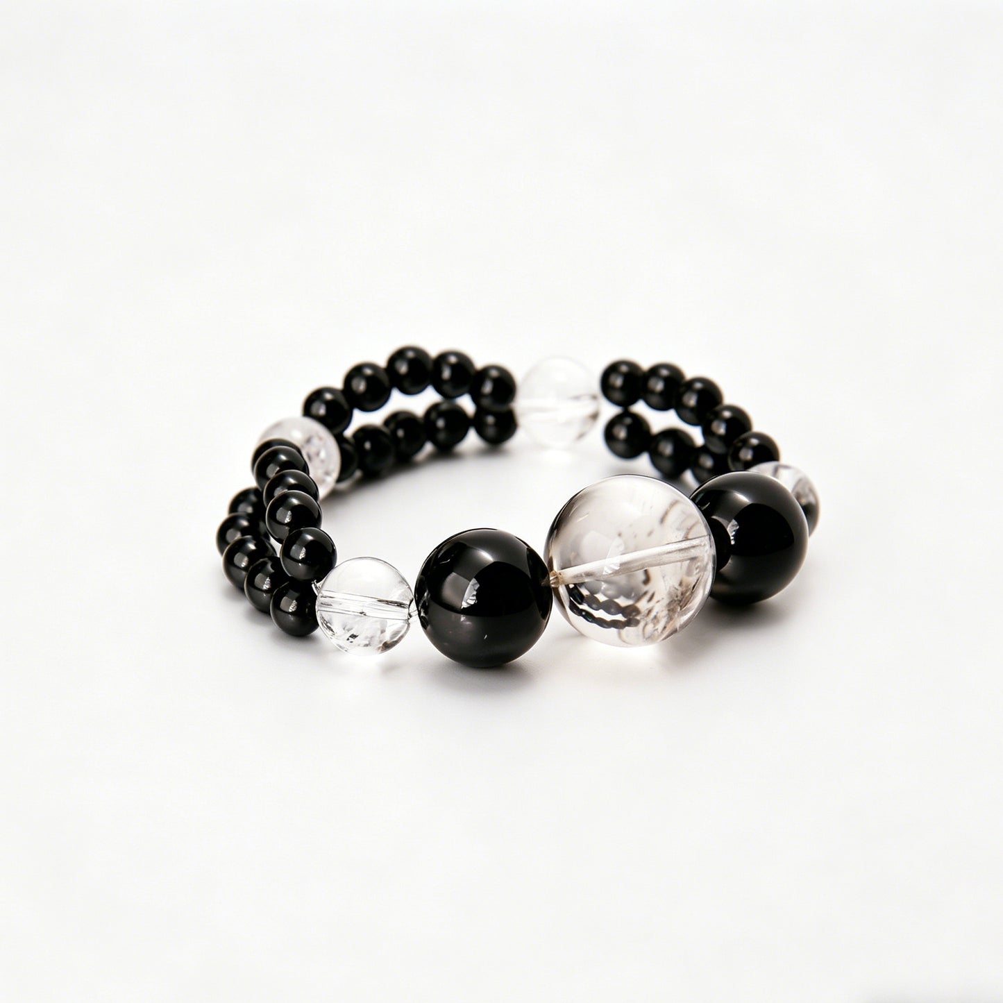[AA-260014]  Mirror of Negativity Flush  Obsidian & Clear Quartz Protection & Shielding
