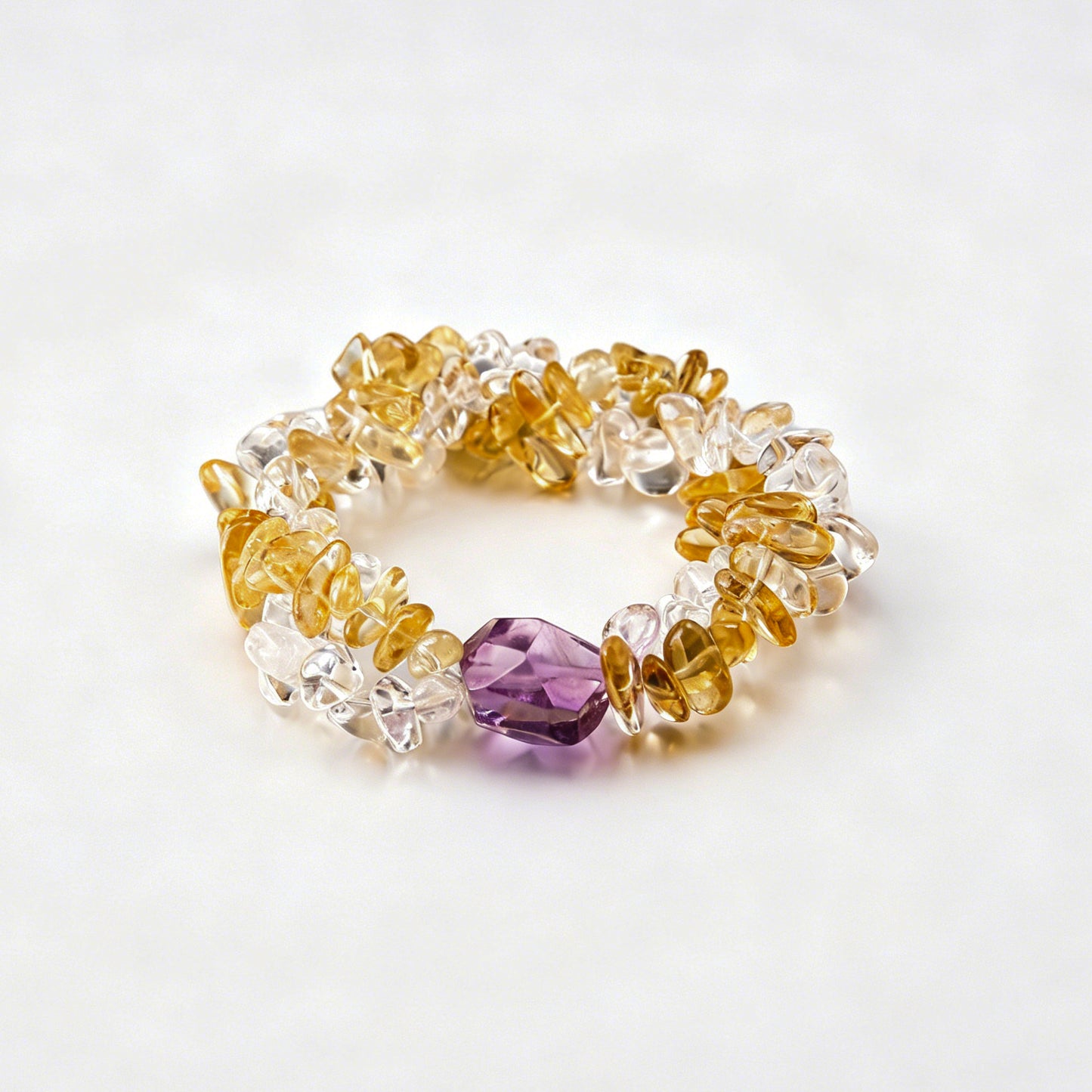 [AA-260025]Divine Alignment Trio Amethyst & Citrine & Clear Quartz  Intuition & Higher Self