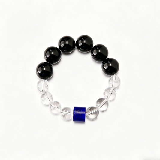 [AA-260039] Truth Seeker’s Protection  Obsidian & Clear Quartz & Lapis Lazuli  Vitality & Balance