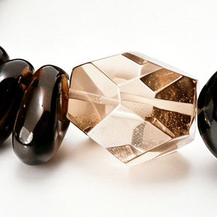 [AA-260013] The Root Shield | Smoky Quartz & Obsidian Bracelet