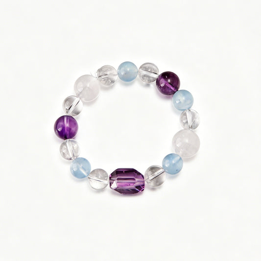 [AA-260026] Mystic Muse: Creativity Flow  Moonstone & Aquamarine & Amethyst & Clear Quartz