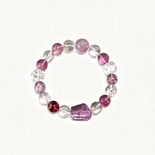[AA-260024] Dream Weaver Bracelet  Amethyst & Clear Quartz Intuition & Higher Self