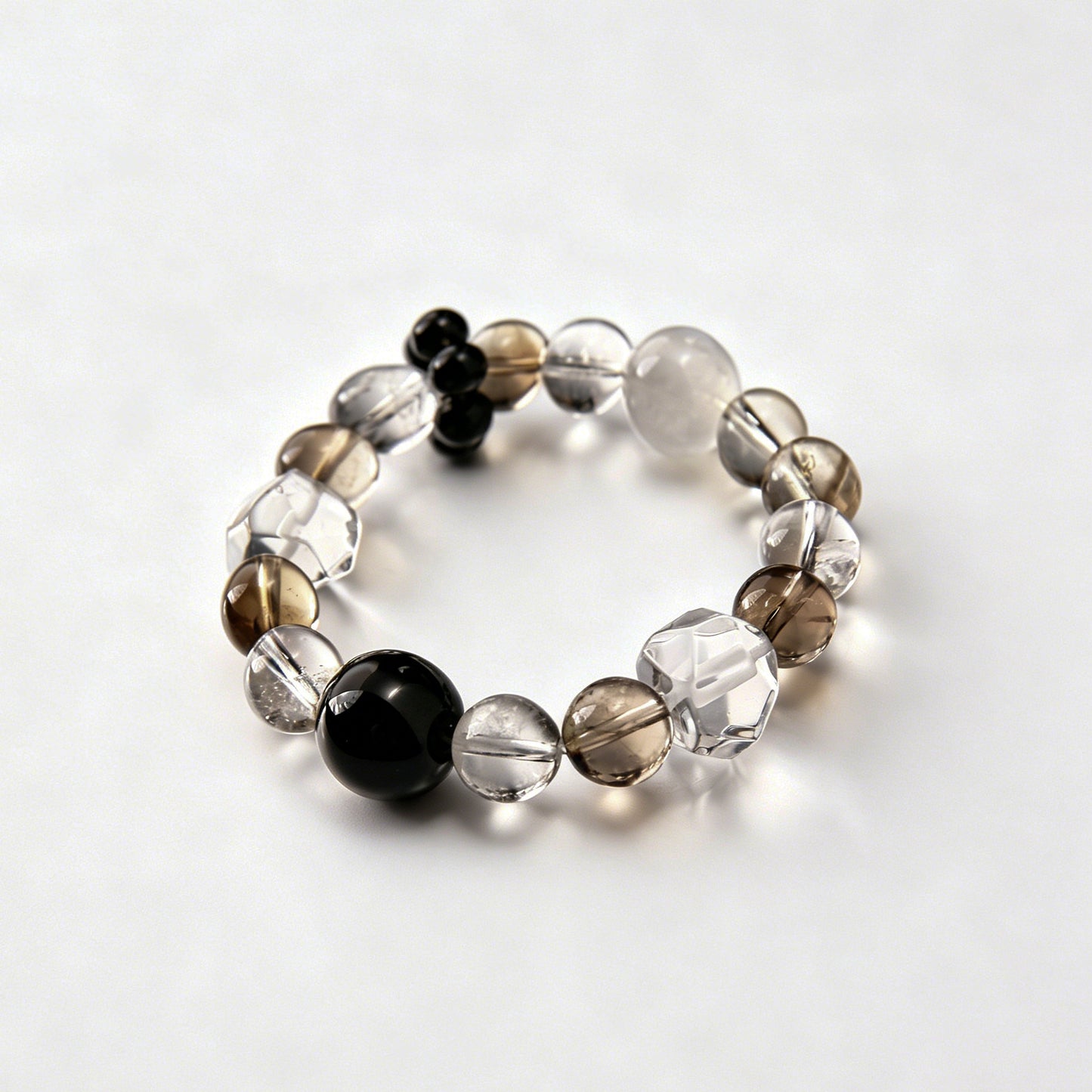 [AA-260038] Cosmic Duality  Vitality & Balance Moonstone & Clear Quartz & Obsidian