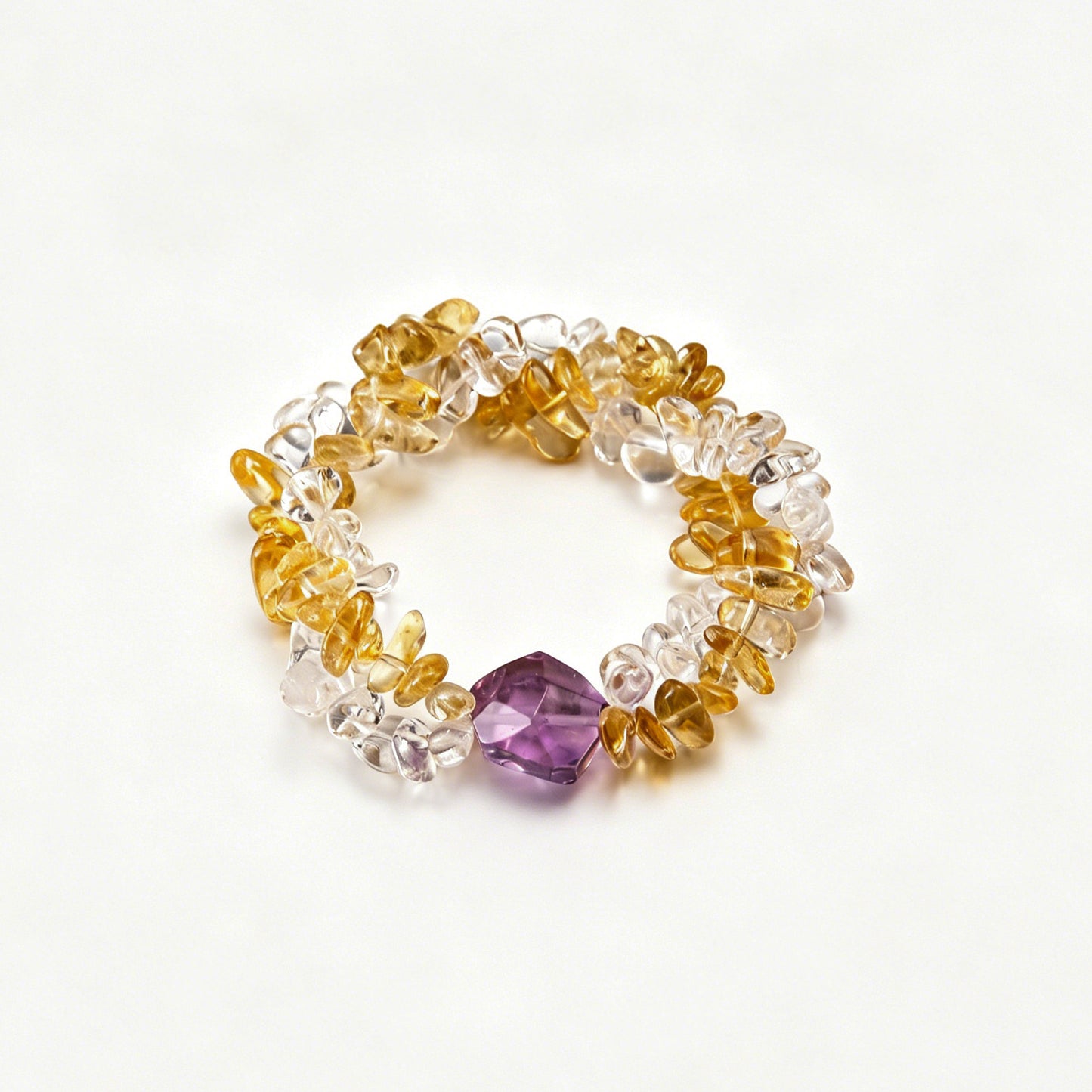 [AA-260025]Divine Alignment Trio Amethyst & Citrine & Clear Quartz  Intuition & Higher Self