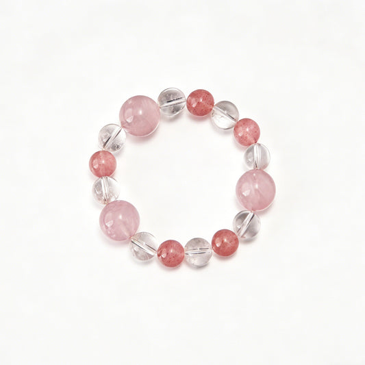 [AA-260002] Venusian Bloom: Love Magnet Rose Quartz & Clear Quartz Love & Relationships