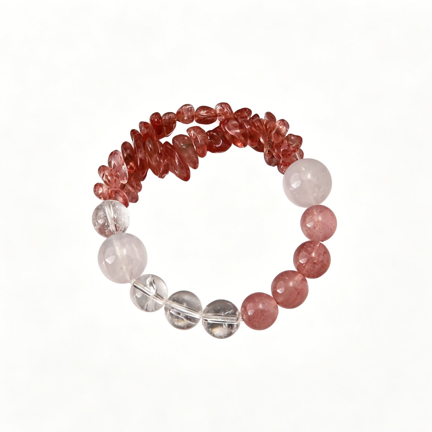 [AA-260004] Sweet Connection Bracelet  Moonstone & Strawberry Quartz Love & Relationships