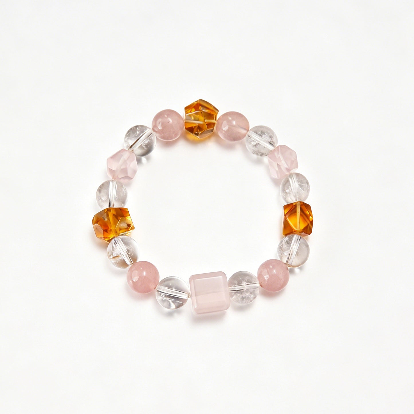 [AA-260005] Venusian Bloom: Love & Joy  Rose Quartz & Clear Quartz & Citrine Love & Relationships