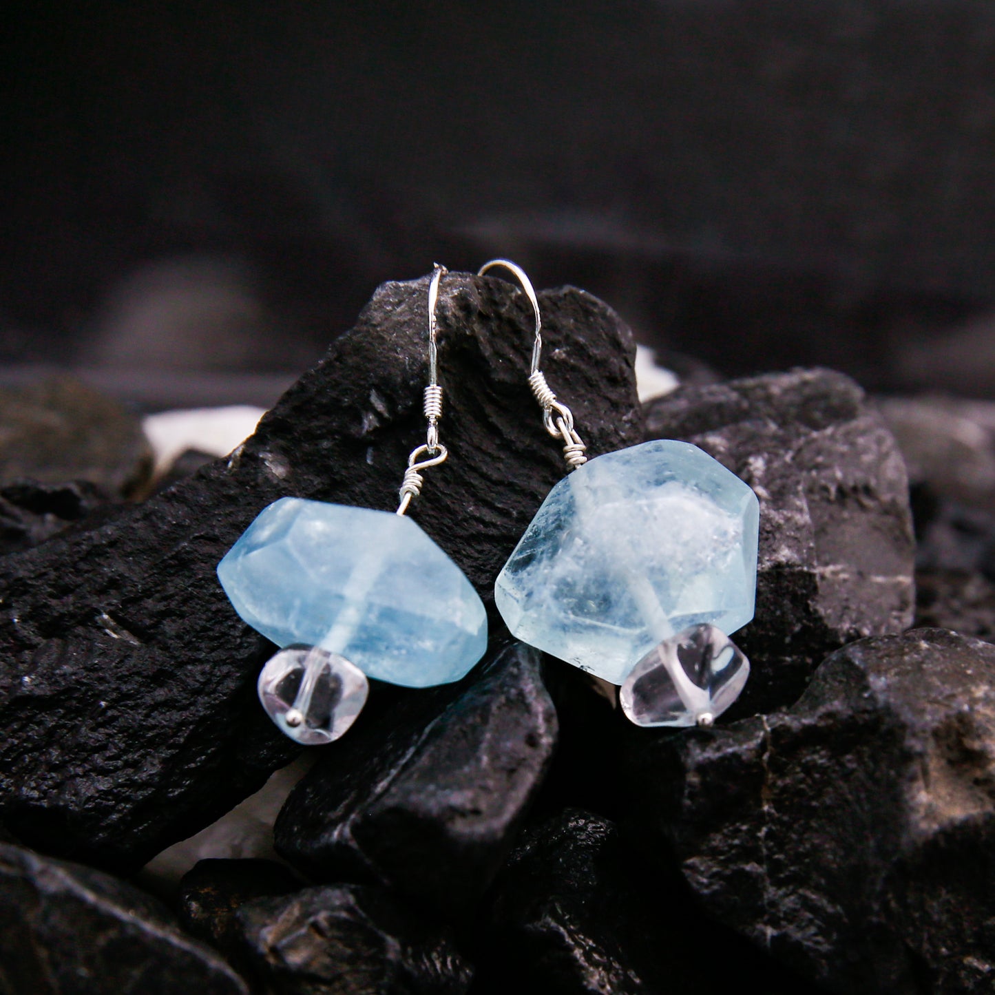 [AC-260048] The Sea Foam: Dual Currents  Aquamarine & Clear Quartz
