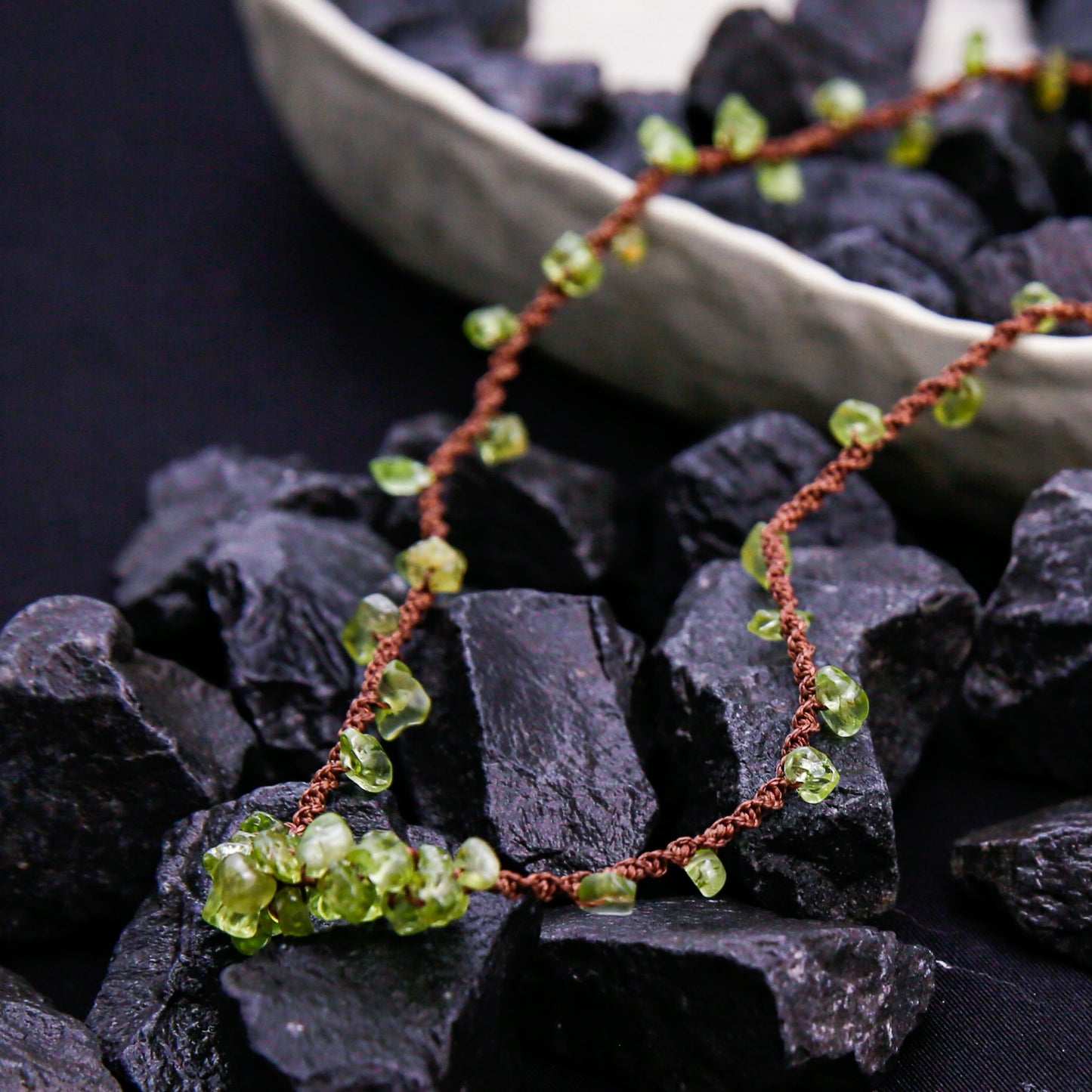 [AB-260043] The Ivy Weave: Verdant Versatility（Necklace / Bracelet）Handmade DIY  Peridot
