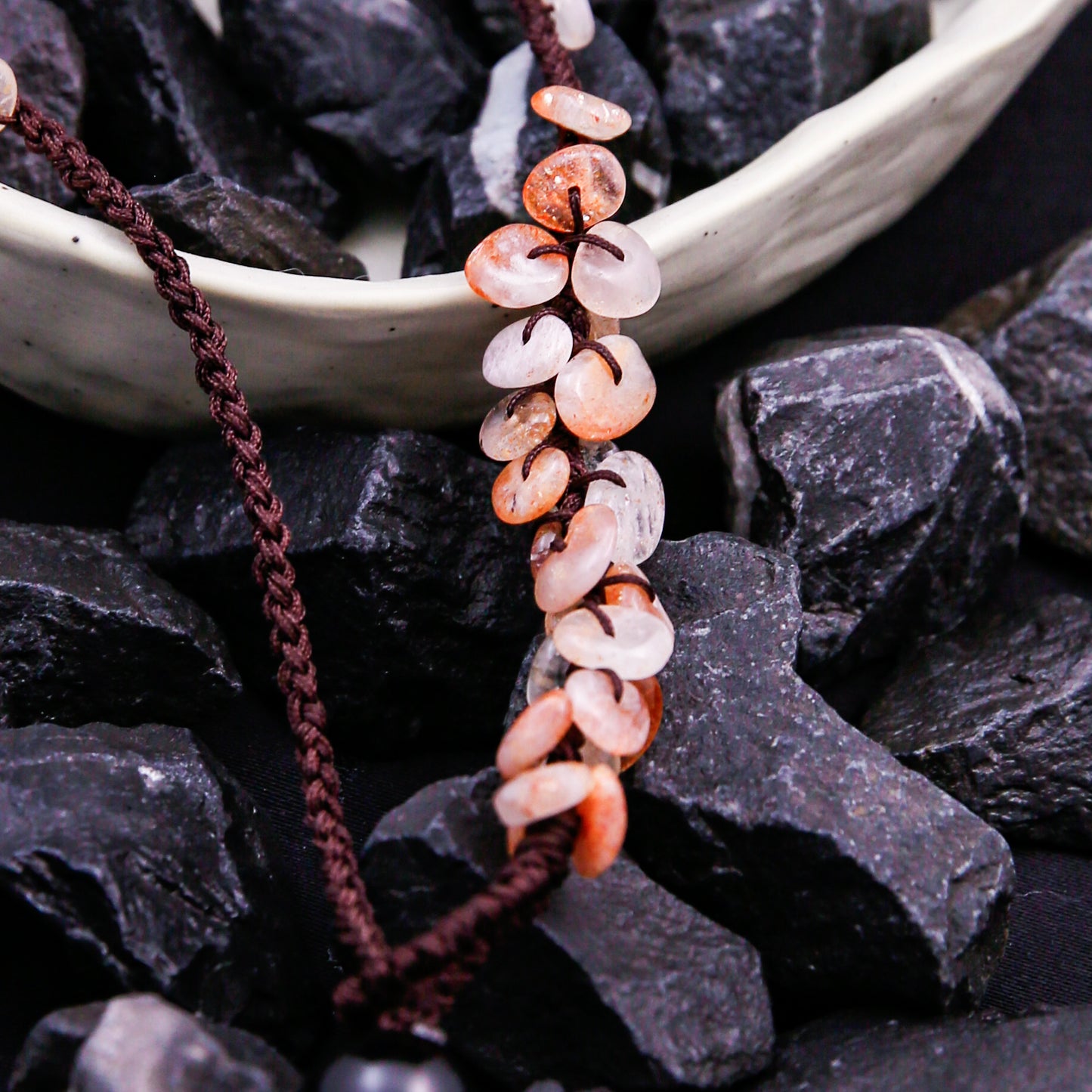 [AB-260042] The Swimming Anchor: Vitality Flow  Strawberry Quartz & Obsidian