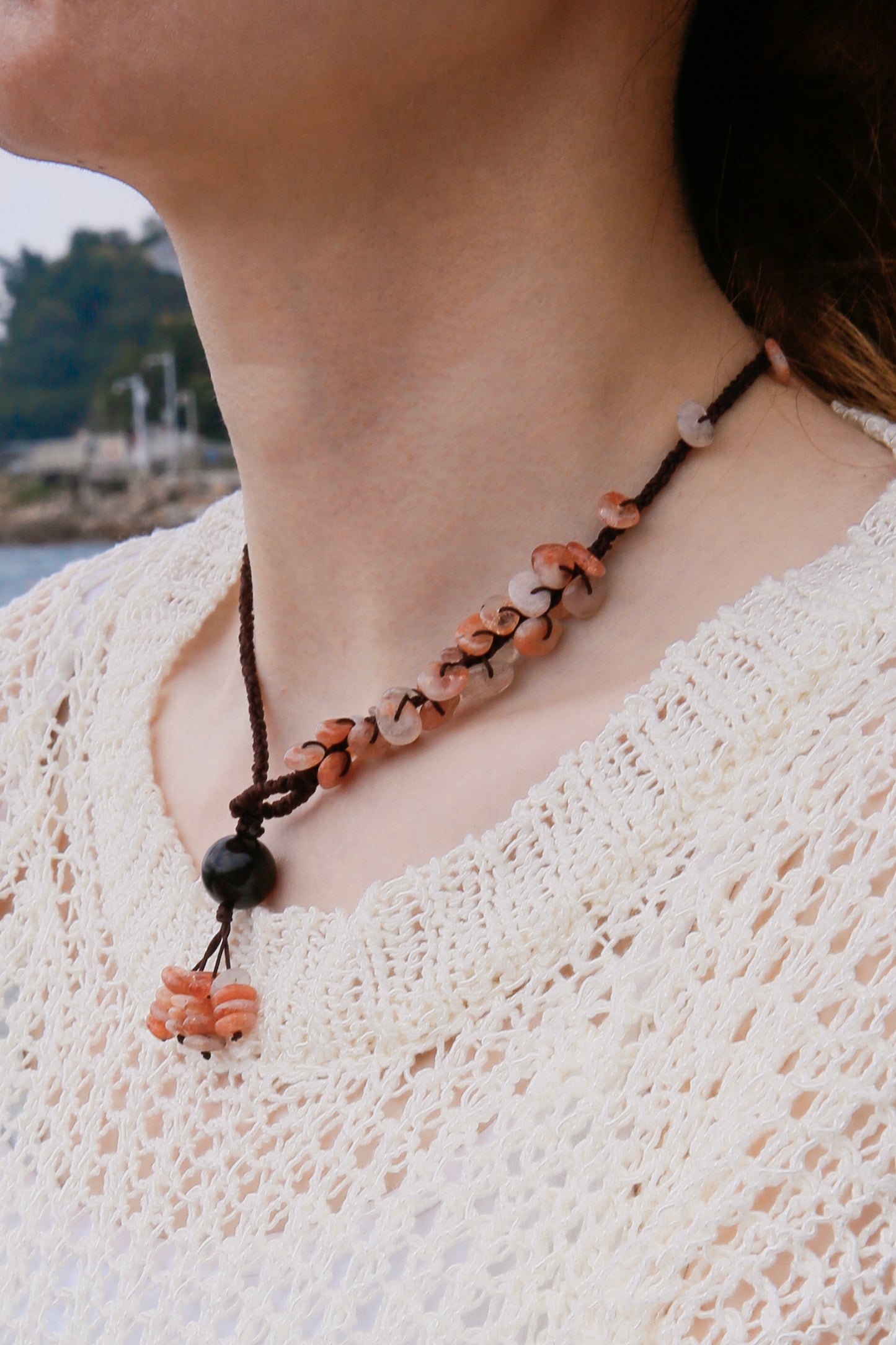 [AB-260042] The Swimming Anchor: Vitality Flow  Strawberry Quartz & Obsidian