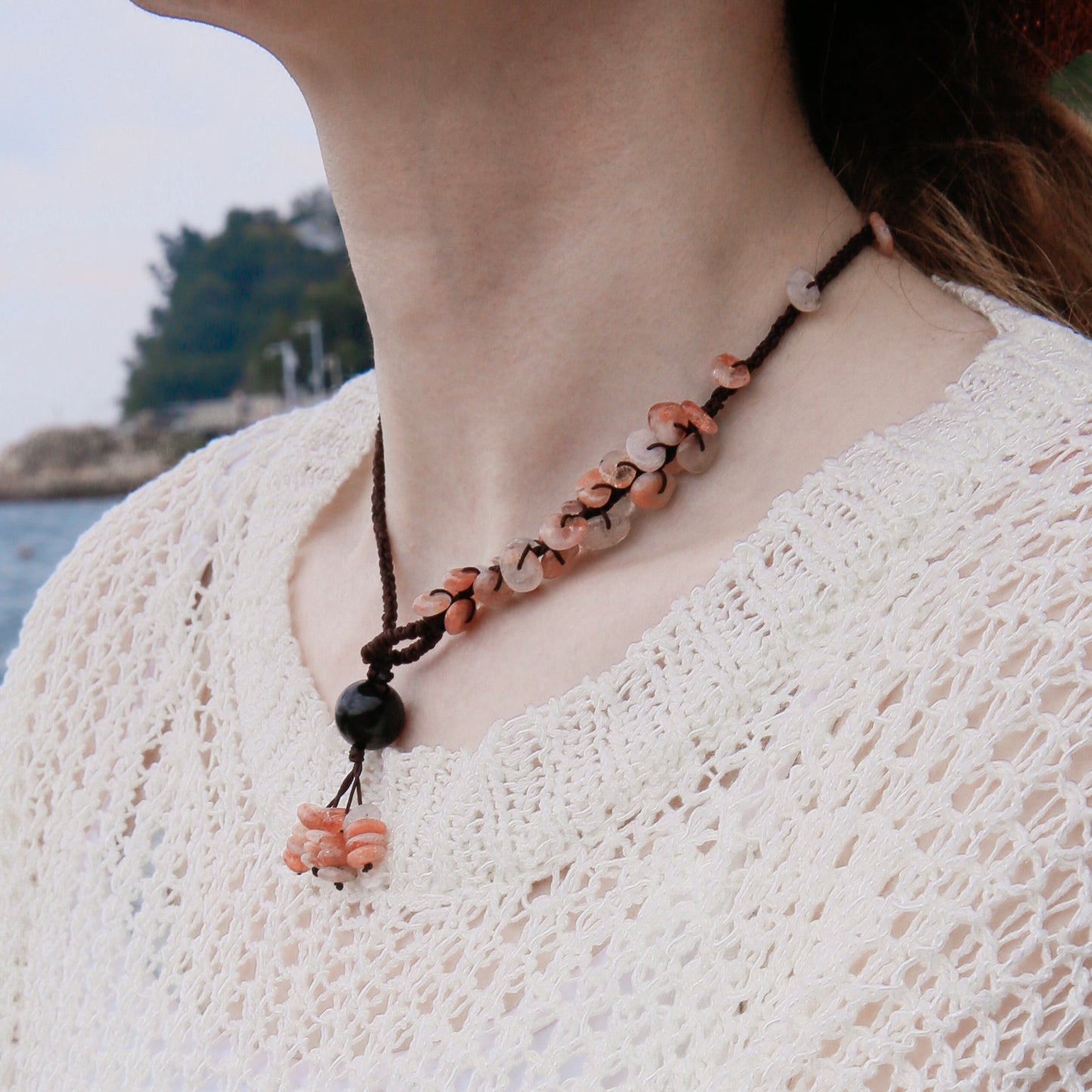 [AB-260042] The Swimming Anchor: Vitality Flow  Strawberry Quartz & Obsidian