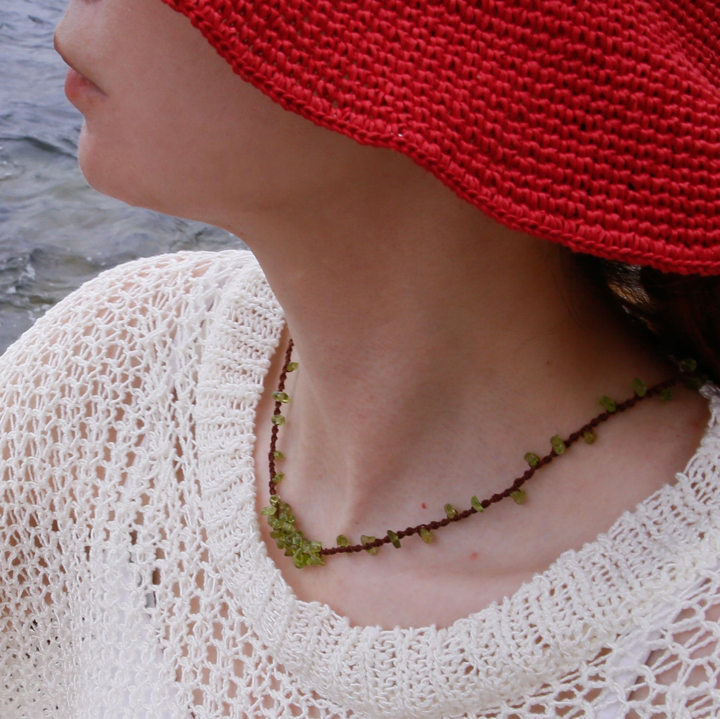 [AB-260043] The Ivy Weave: Verdant Versatility（Necklace / Bracelet）Handmade DIY  Peridot