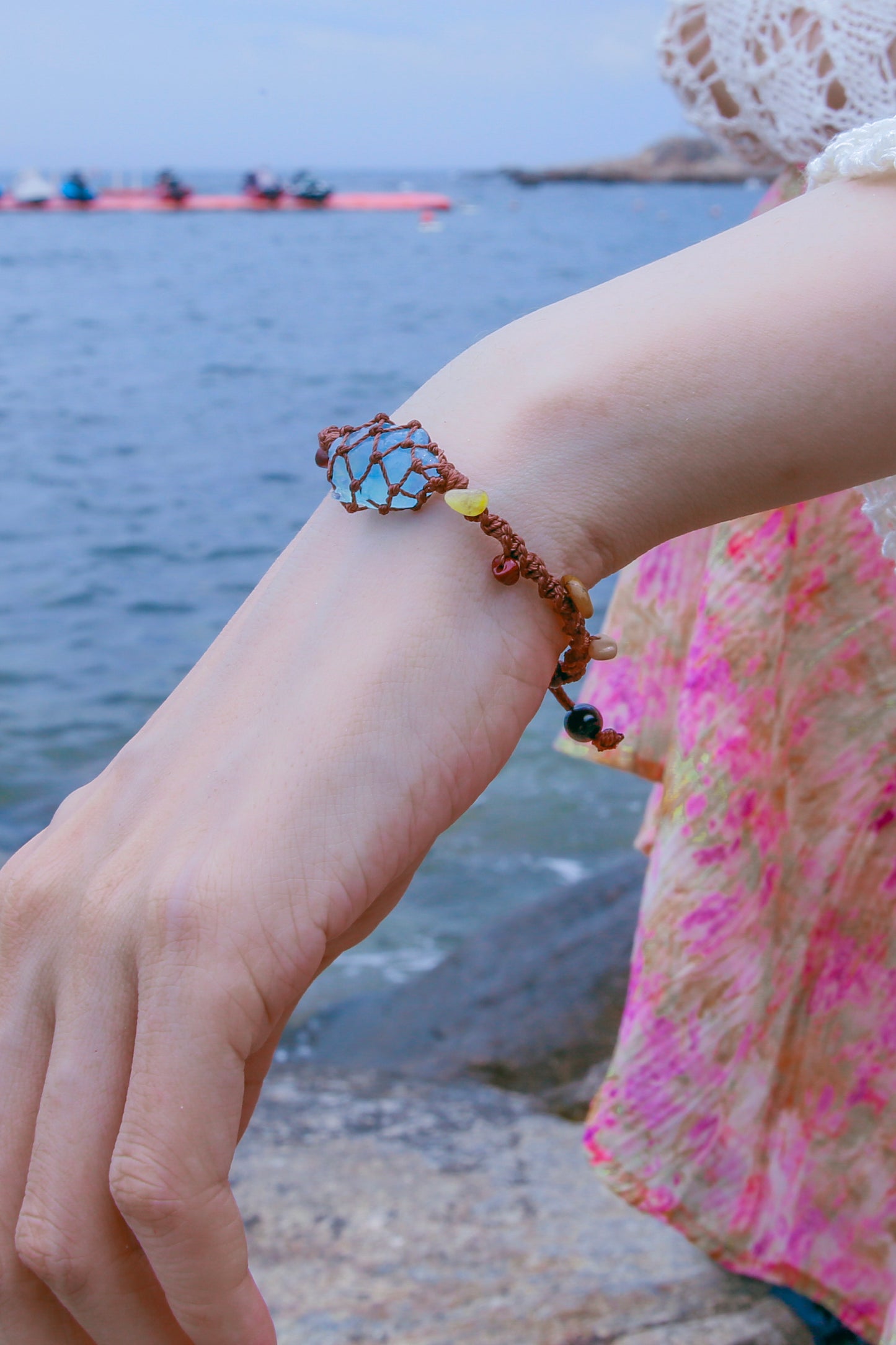[AA-260041] The Whispering Branch: Forest Voice Aquamarine & Yolk Stone & Obsidian