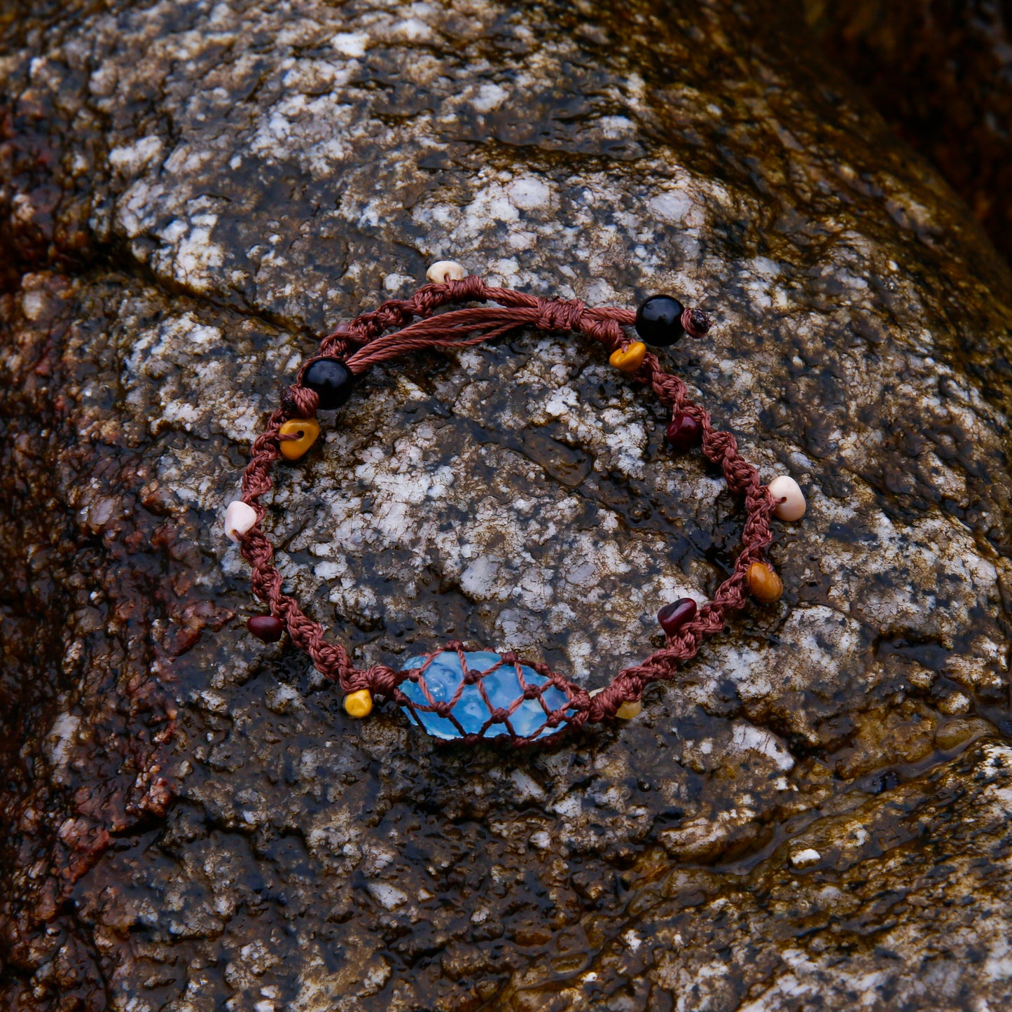[AA-260041] The Whispering Branch: Forest Voice Aquamarine & Yolk Stone & Obsidian