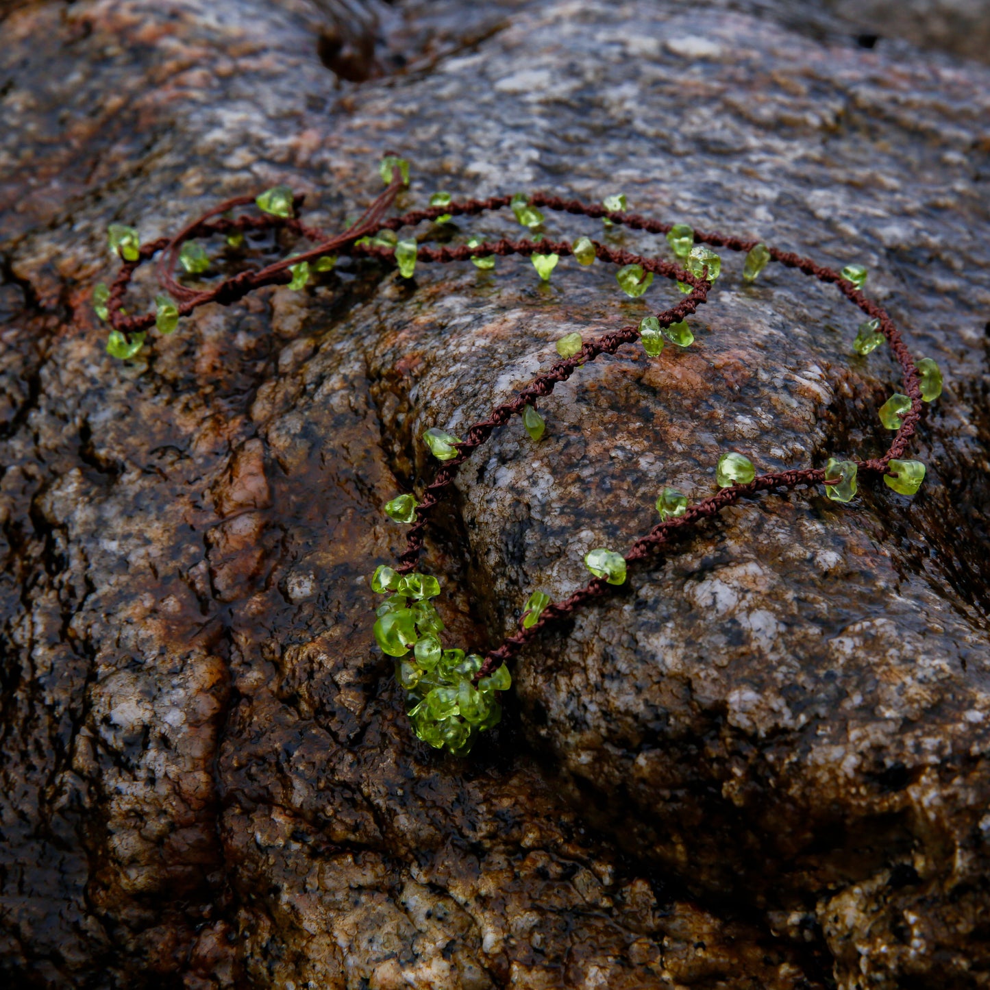 [AB-260043] The Ivy Weave: Verdant Versatility（Necklace / Bracelet）Handmade DIY  Peridot