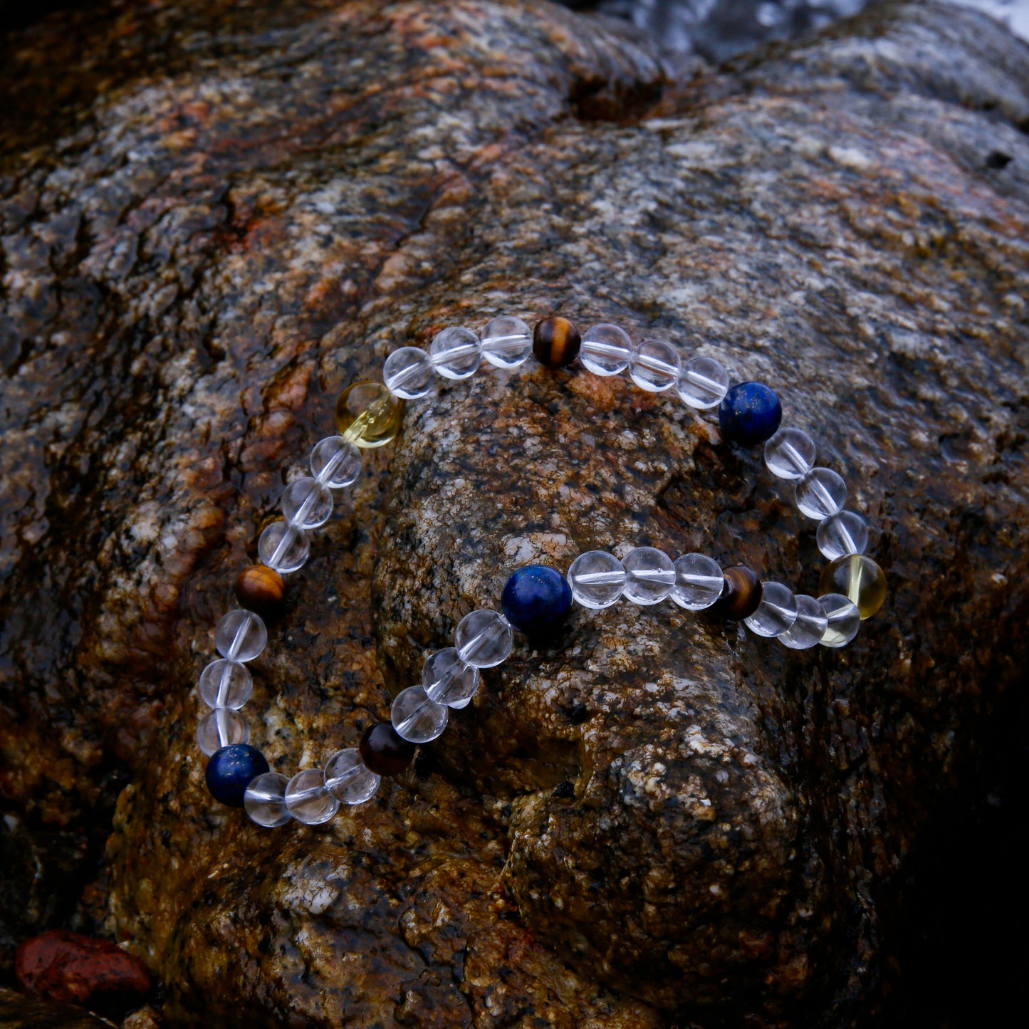 [AA-260007] Executive Power: Solar Success Citrine & Tiger's Eye & Lapis Lazuli & Clear Quartz  Wealth & Career